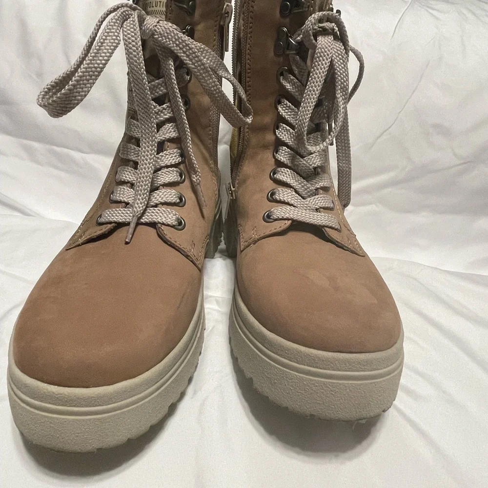 Women’s Taupe Rieker Evolution soft Combat Boots with Side Zip - Picture 4 of 7